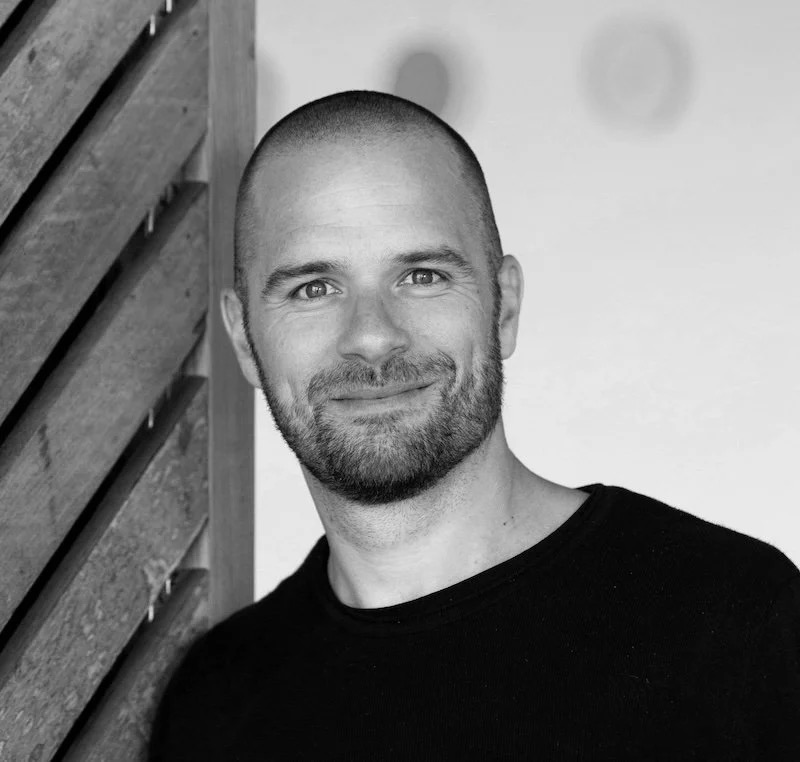 Black and white portrait of Adrian Hornsby